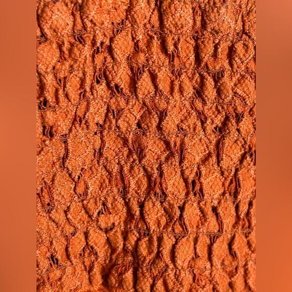 Free People Adella Cami NWT Winding Roads Rust Crochet Lace Peplum Ruffle XS - Picture 9 of 16